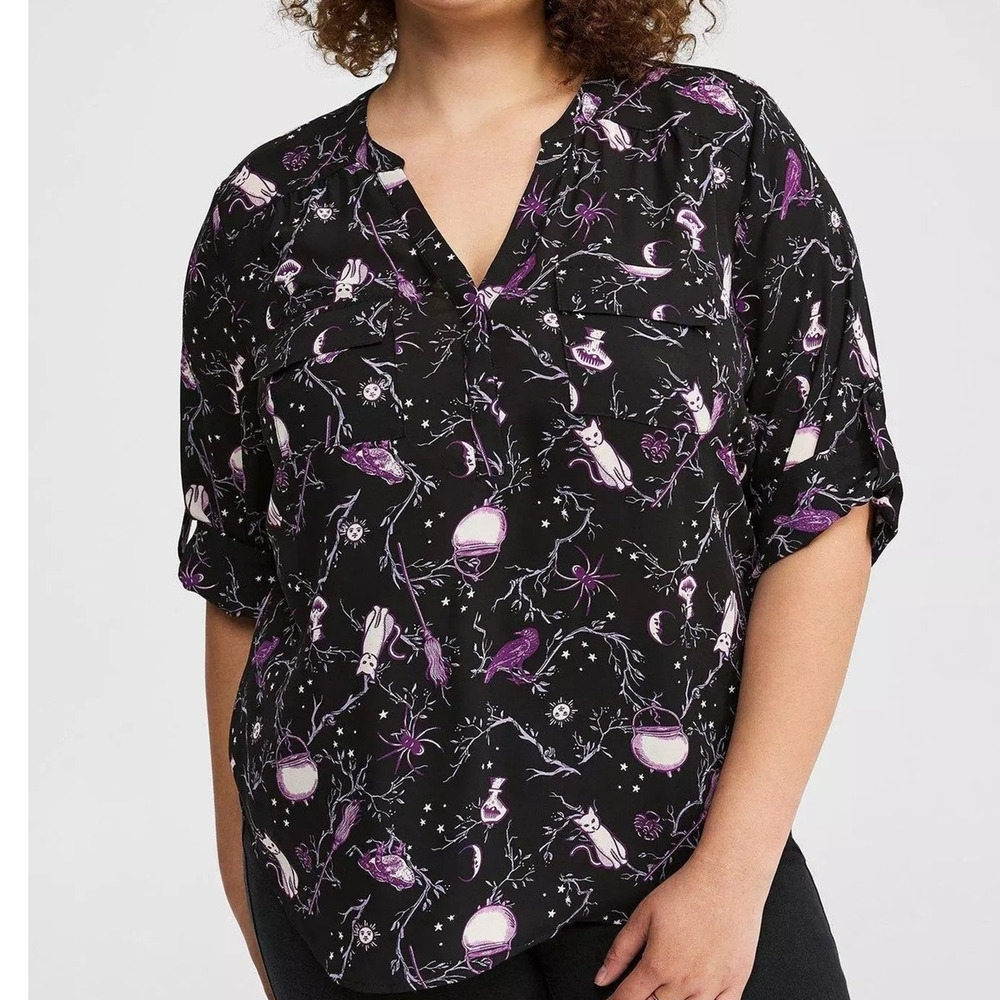 Torrid 1 (1X 14/16) Disney Hocus Pocus Binx Cat Georgette Harper Pullover Top
